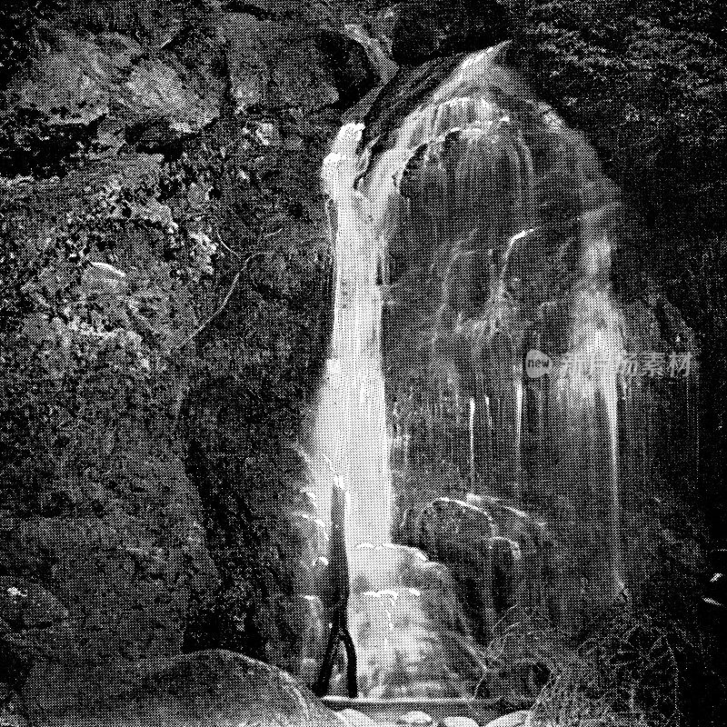 瀑布在阿尔罕布拉在格拉纳达，西班牙- 19世纪